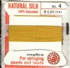 2 Meters of #4 Amber Griffin Silk Cord with Fixed Needle